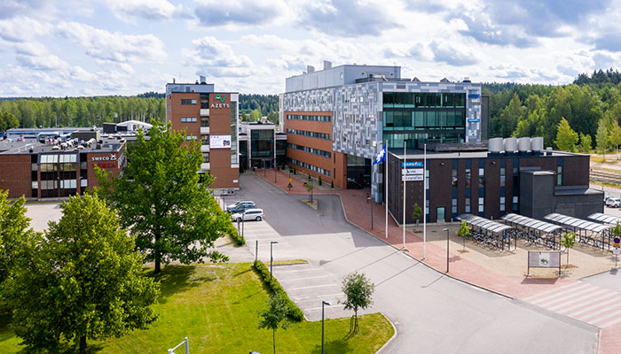 Aerial view from the direction of the main entrance of Lahti Science Park.